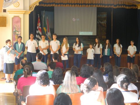 Posse do Grêmio Estudantil 2015  a juventude como protagonista da civilização do amor e do bem comum.